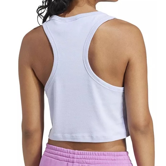 Adidas Originals Trefoil Tank Top Crop High Neck Purple Violet Lavender XS S M - Picture 2 of 7